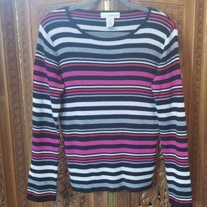 Sag Harbor pullover crew neck striped sweater